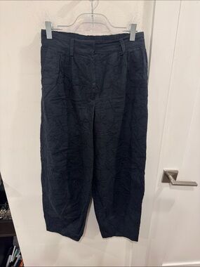 House of Harlow 1960 Black Textured Relaxed-Leg Pants